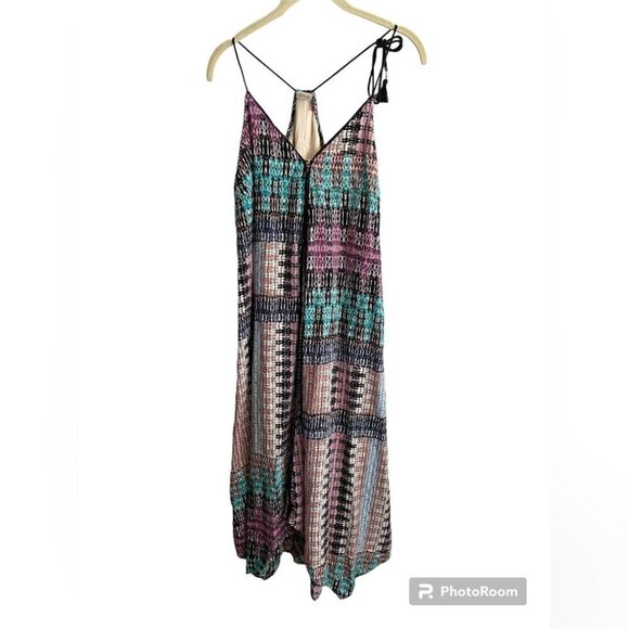 Akemi + Kin Anthropologie Riviera Tasseled Midi Cotton Dress Sz S - Picture 1 of 12